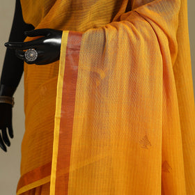 Orange - handloom cotton zari buti phulia jamdani saree 04