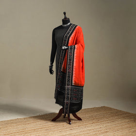 Orange - ikat weave cotton sambalpuri dupatta 34