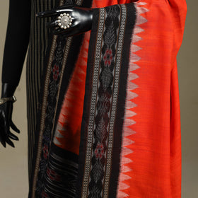 Orange - ikat weave cotton sambalpuri dupatta 34