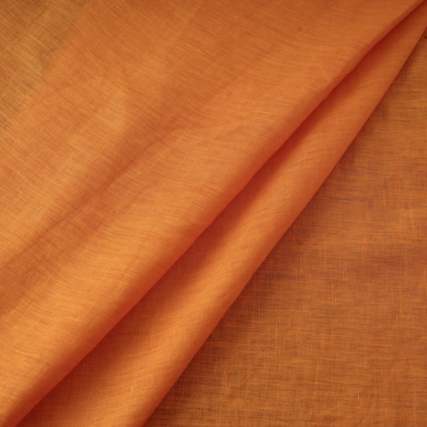 Orange - handloom linen bhagalpuri fabric 18 - handcrafted