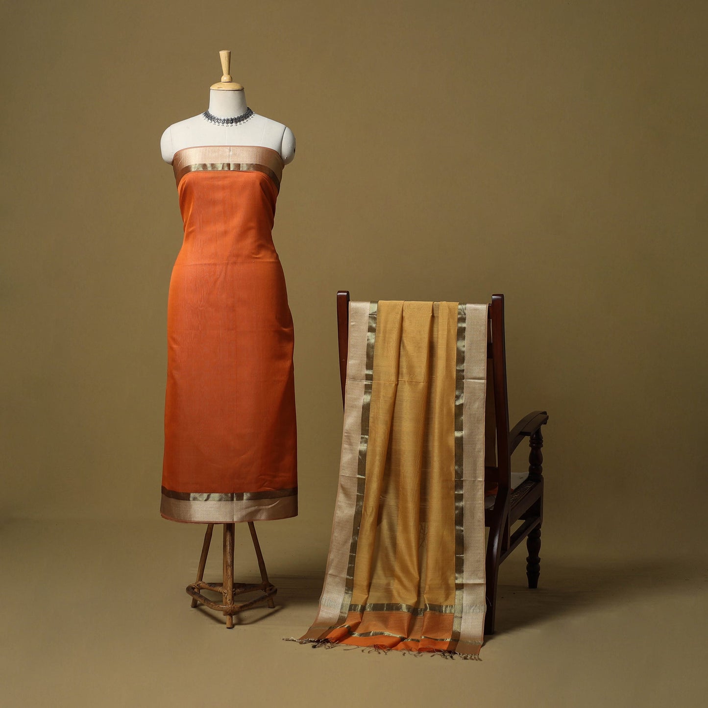 Handloom maheshwari silk 2pc unstitched dress material 13