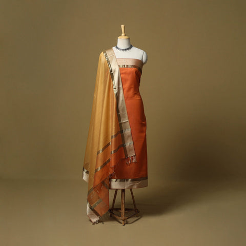 Handloom maheshwari silk 2pc unstitched dress material 13