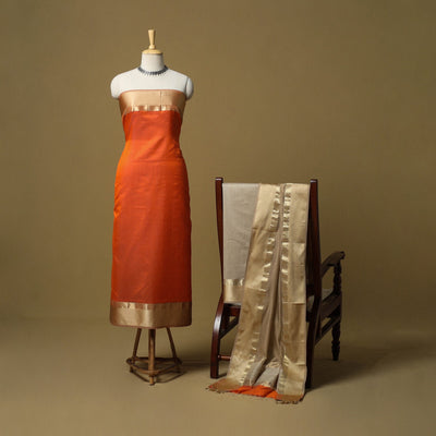 Handloom maheshwari silk 3pc unstitched dress material