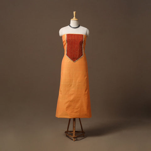 Handloom mangalagiri patchwork cotton unstitched kurta