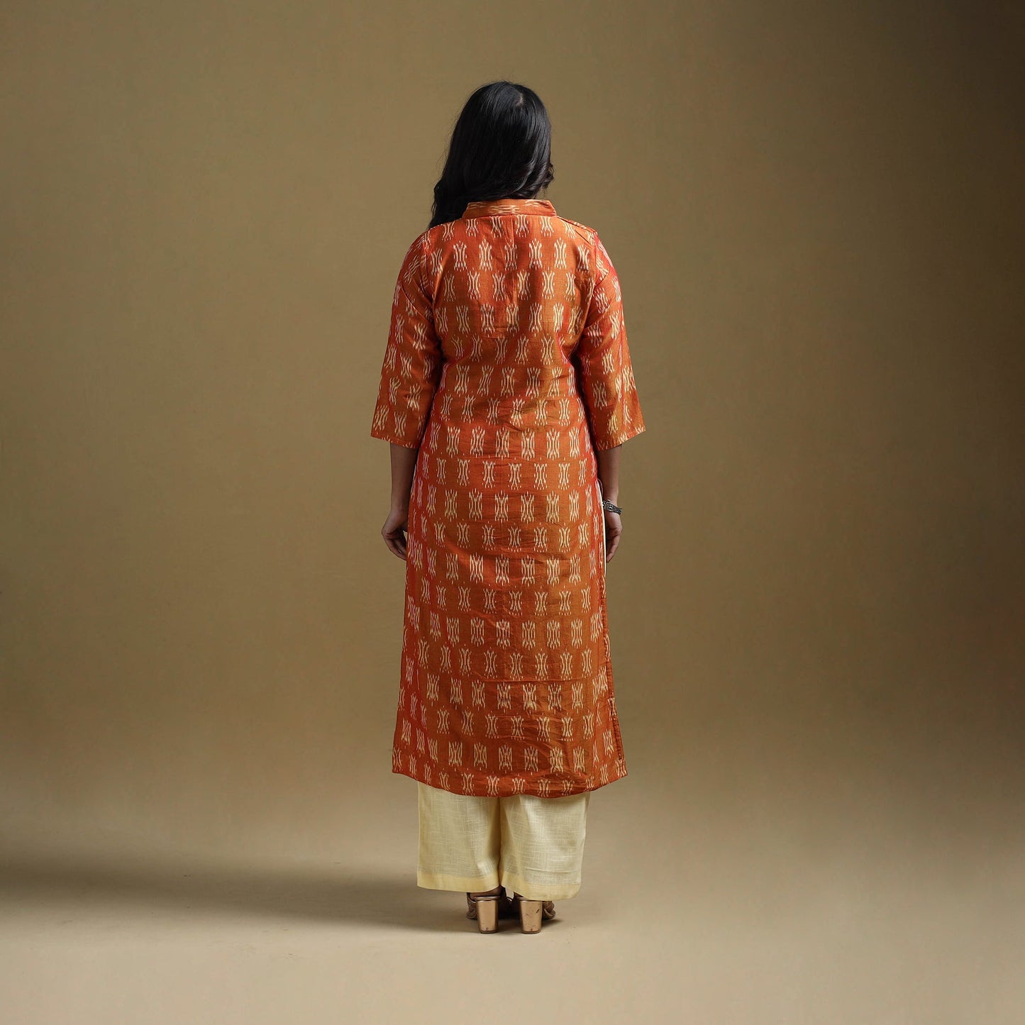 Handloom mercerised cotton pochampally ikat 2pc kurta set