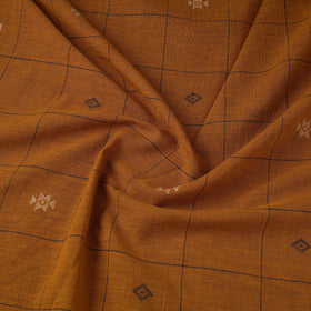Orange - handloom organic buti kala cotton fabric 03