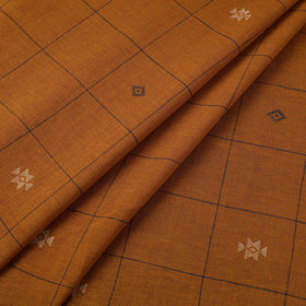 Orange - handloom organic buti kala cotton fabric 03