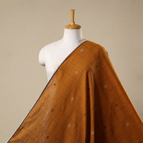 Orange - handloom organic buti kala cotton fabric 03