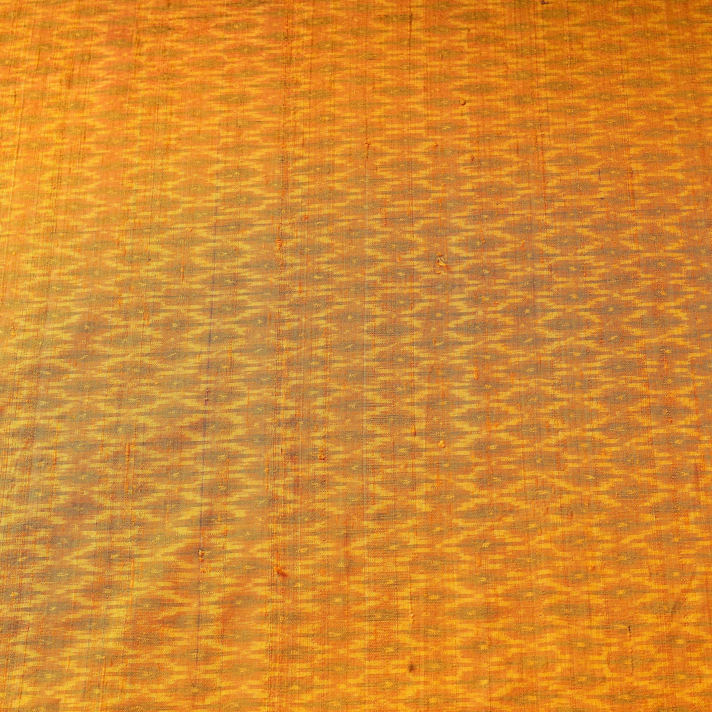 Orange - pure handloom raw silk pochampally ikat fabric 02