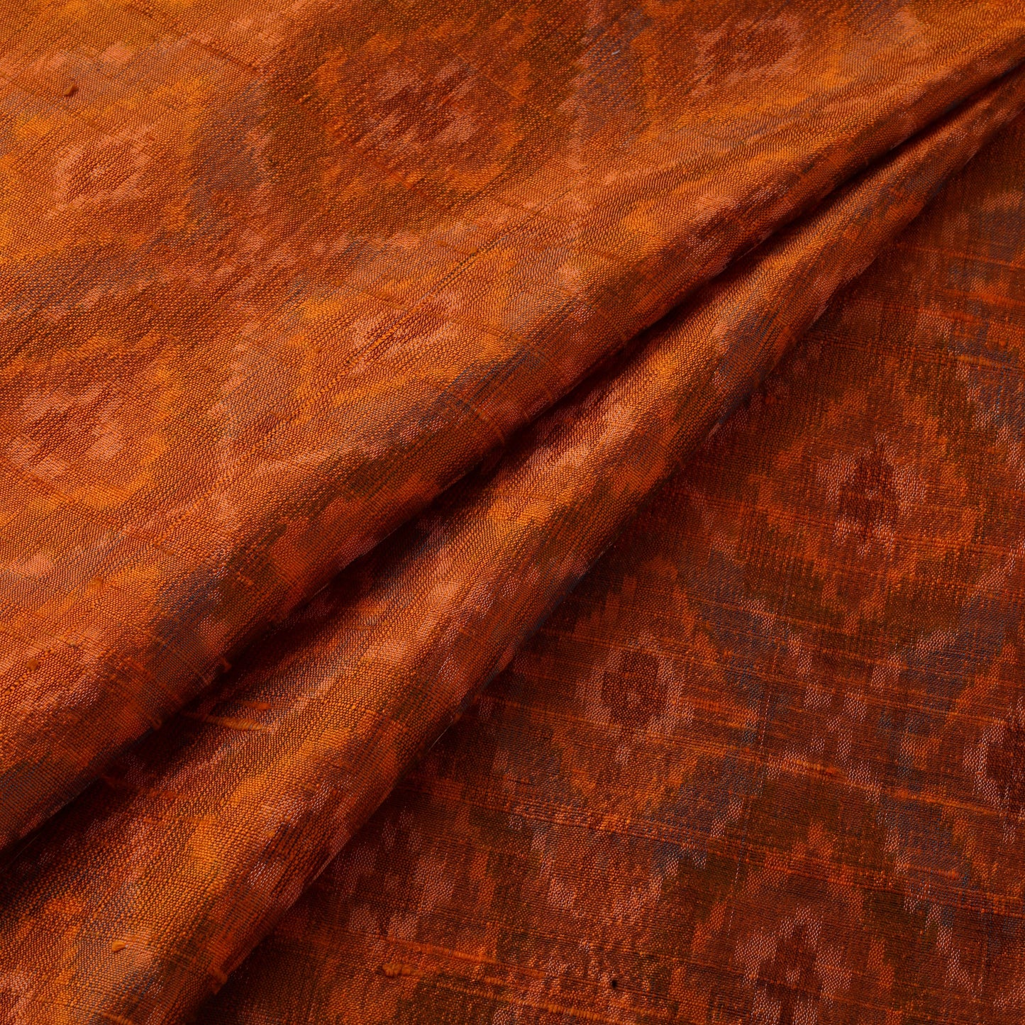 Handloom raw silk pochampally ikat fabric 02 - handcrafted