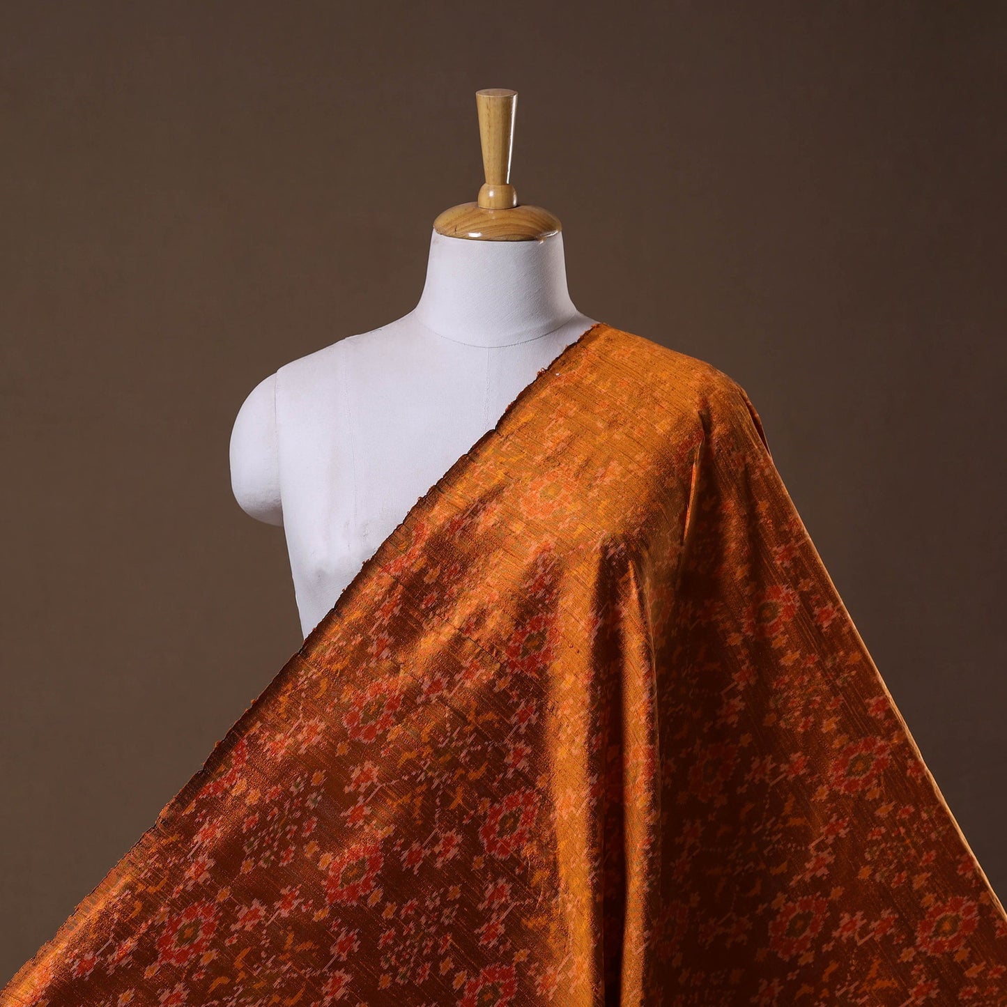 Handloom raw silk pochampally ikat fabric 07 - handcrafted