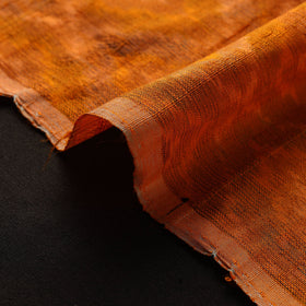 Orange - handloom raw silk pochampally ikat fabric 08