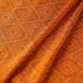 Orange - handloom raw silk pochampally ikat fabric 08