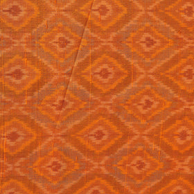 Orange - handloom raw silk pochampally ikat fabric 08