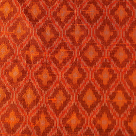 Orange - handloom raw silk pochampally ikat fabric 10