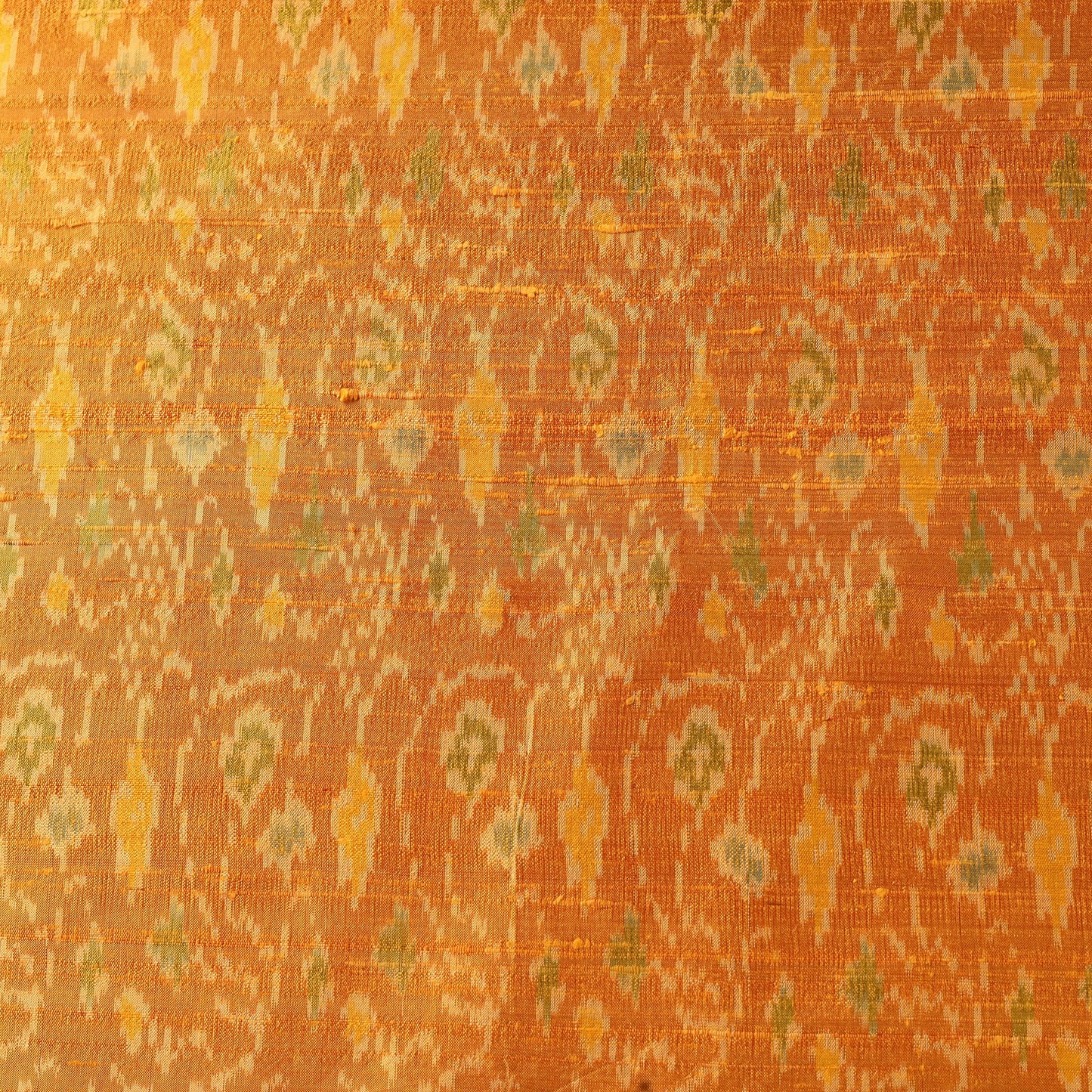 Orange - handloom raw silk pochampally ikat fabric 12