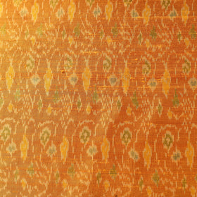 Orange - handloom raw silk pochampally ikat fabric 12