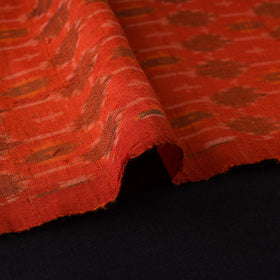 Orange Handloom Silk Pochampally Ikat Fabric
