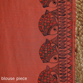 Handloom silk cotton handpainted madhubani saree 02