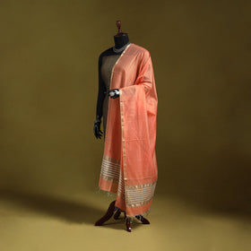 Handloom silk cotton maheshwari dupatta with zari border 04