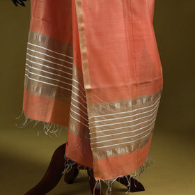 Handloom silk cotton maheshwari dupatta with zari border 04