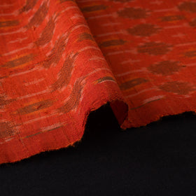 Orange Handloom Silk Pochampally Ikat Fabric