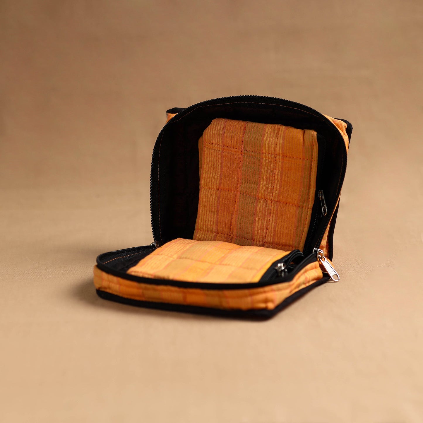 Orange Handmade 4 Pocket Jewellery Pouch Online in India