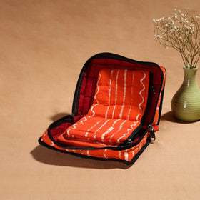Orange Handmade 4 Pockets Cotton Jewellery Bag