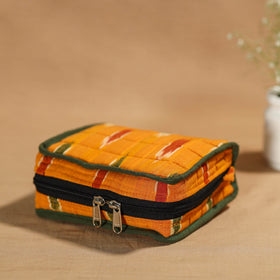 Yellow Handmade 4 Pockets Cotton Jewelry Bag 12 