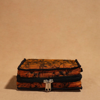 Orange Handmade 4 Pockets Cotton Jewelry Bag