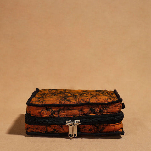 Orange Handmade 4 Pockets Cotton Jewelry Bag