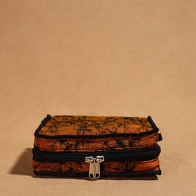 Orange Handmade 4 Pockets Cotton Jewelry Bag