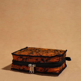 Orange Handmade 4 Pockets Cotton Jewelry Bag