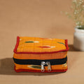 Orange Handmade 4 Pockets Cotton Jewelry Bag