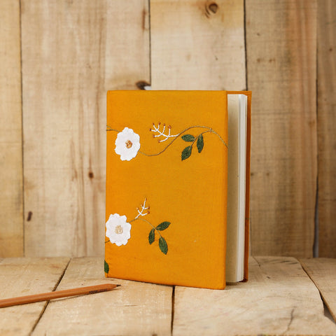 Orange Handmade Applique Quilted Notebook Online at iTokri.com