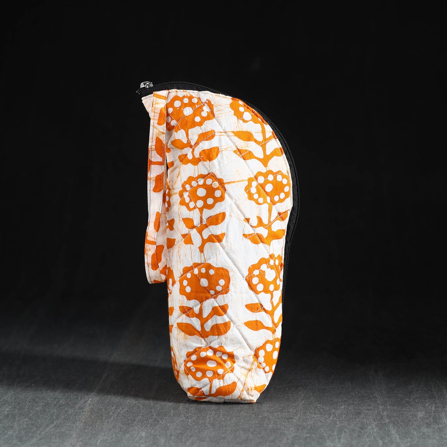 Orange Handmade Cotton 1L Water Bottle Cover
