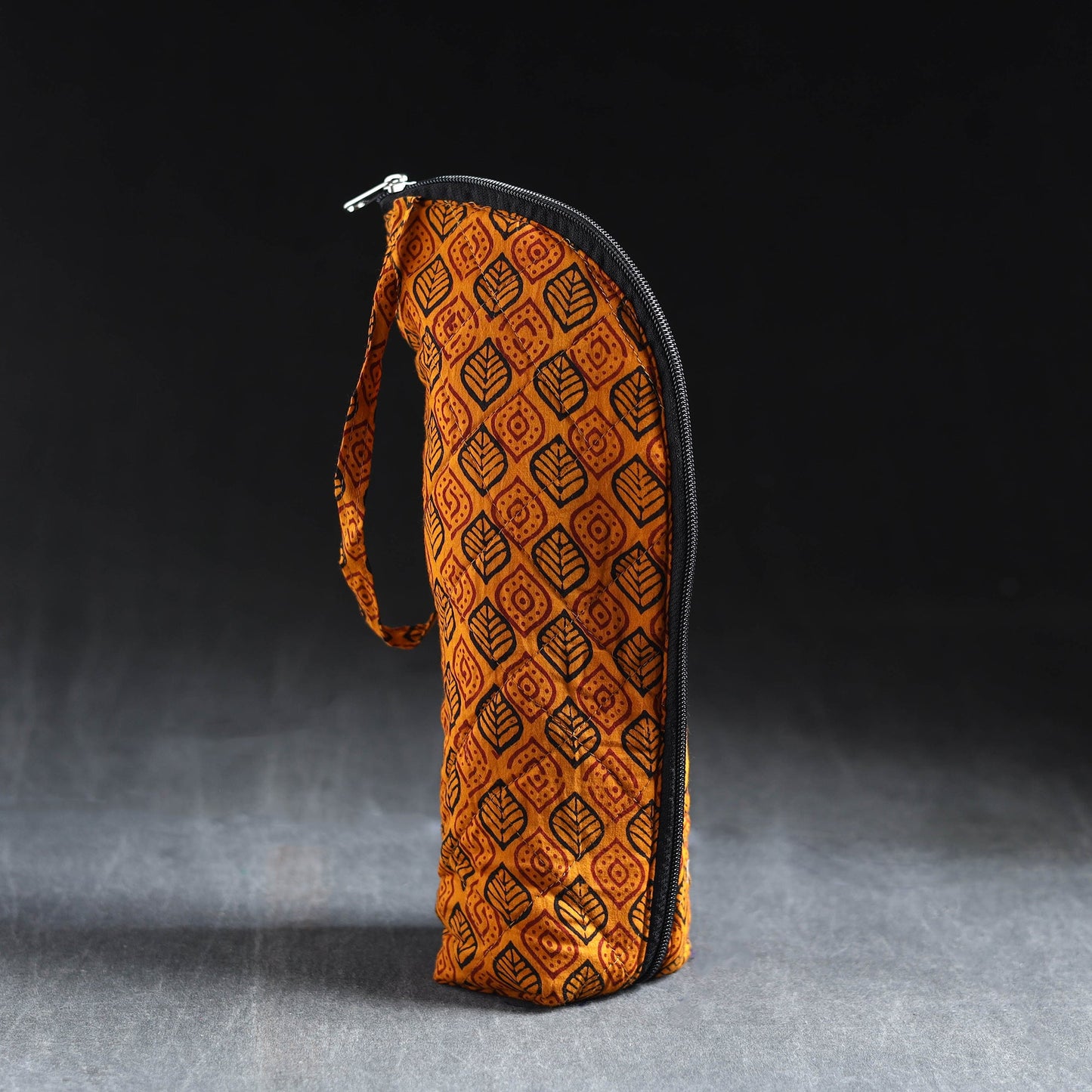 Orange Handmade Cotton 1L Water Bottle Cover