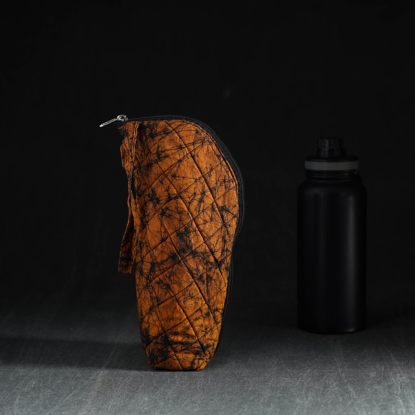 Orange Handmade Cotton 1L Water Bottle Cover