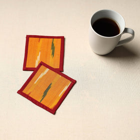 Orange Handmade Cotton Coasters (Set of 2)