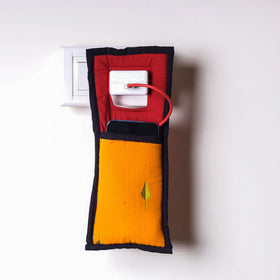 Orange Handmade Cotton Fabric Mobile Charging Holder 