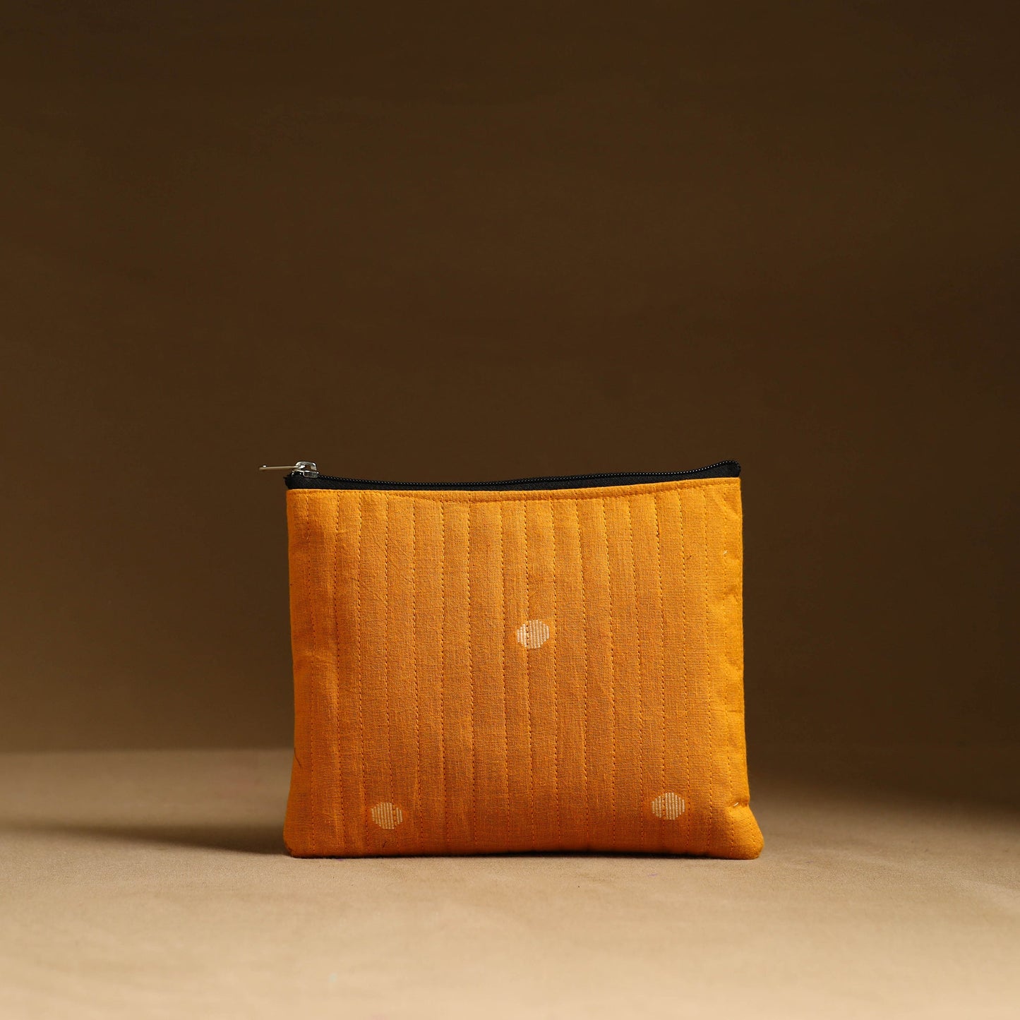 Orange - handmade cotton multipurpose utility pouches (set