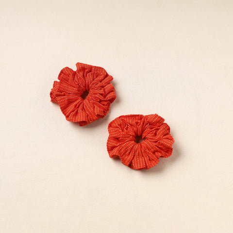 Orange Handmade Cotton Rubber Bands/Scrunchies