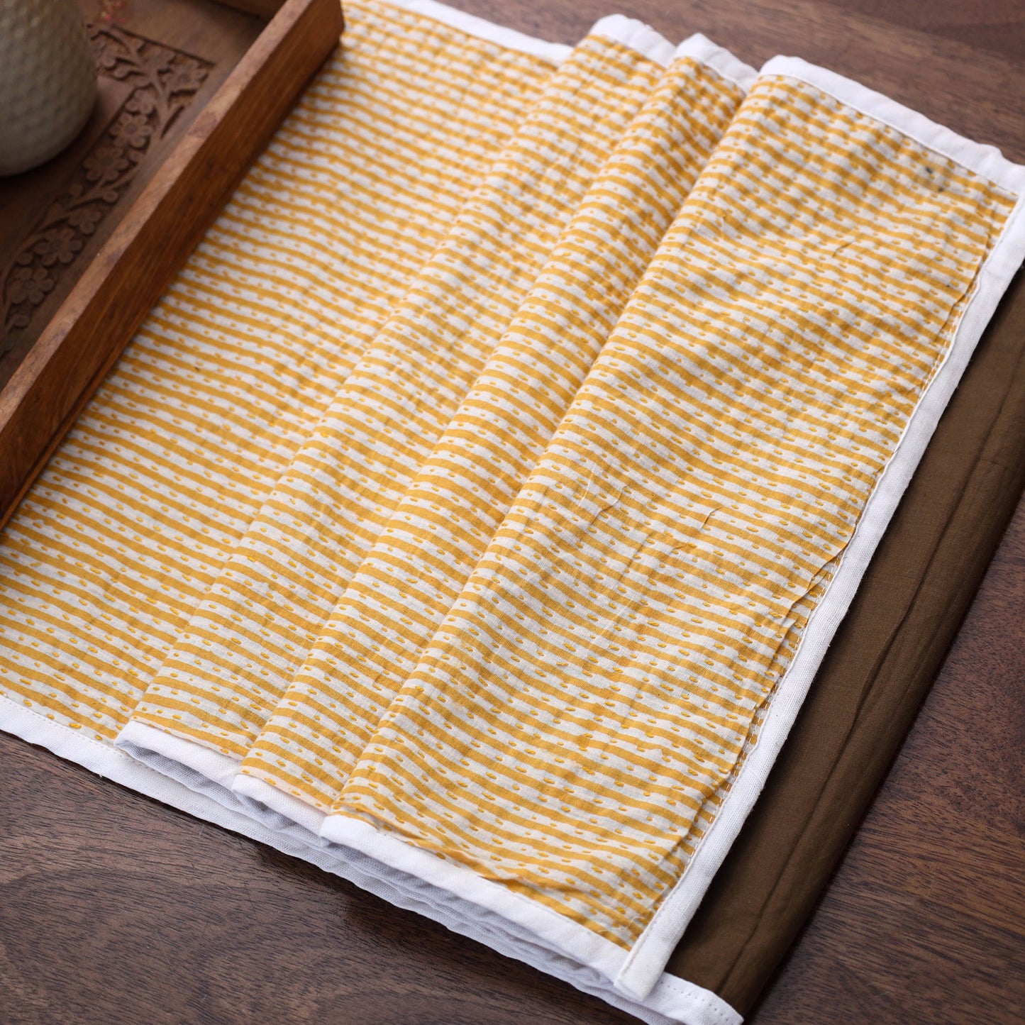 Orange Handmade Cotton Table Runner