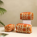  Orange Handmade Cotton Toiletry Bags (Set of 3)