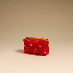 Orange - handmade cotton toiletry pouch 14 - handcrafted