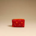Orange - handmade cotton toiletry pouch 14 - handcrafted