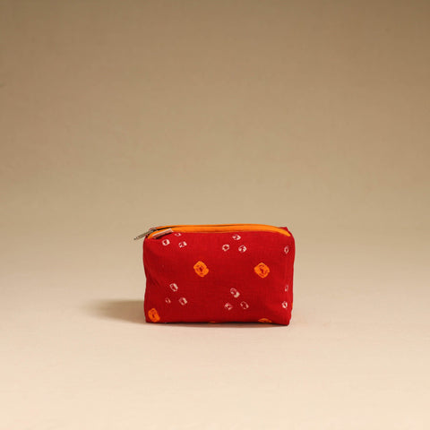 Orange - handmade cotton toiletry pouch 14 - handcrafted
