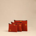 Orange - handmade cotton utility pouches (set of 3) 07