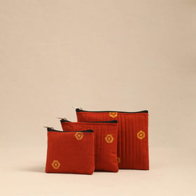 Orange - handmade cotton utility pouches (set of 3) 07
