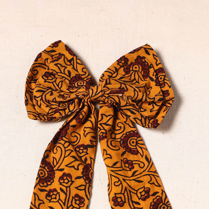 Orange - handmade fabric bow hair clip 13 - handcrafted